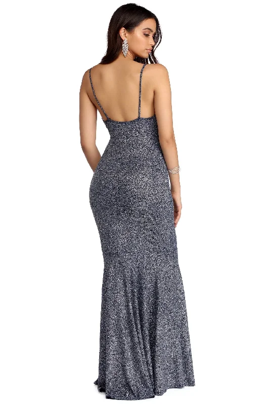 Women's Attire Disco - Inspired Retro Dance Look Sara Sleeveless Glitter Mermaid Dress