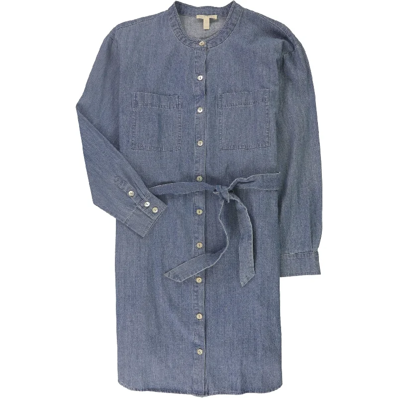 Women's Travel Apparel Weekend Special Eileen Fisher Womens Chambray Shirt Dress, Blue, XX-Small