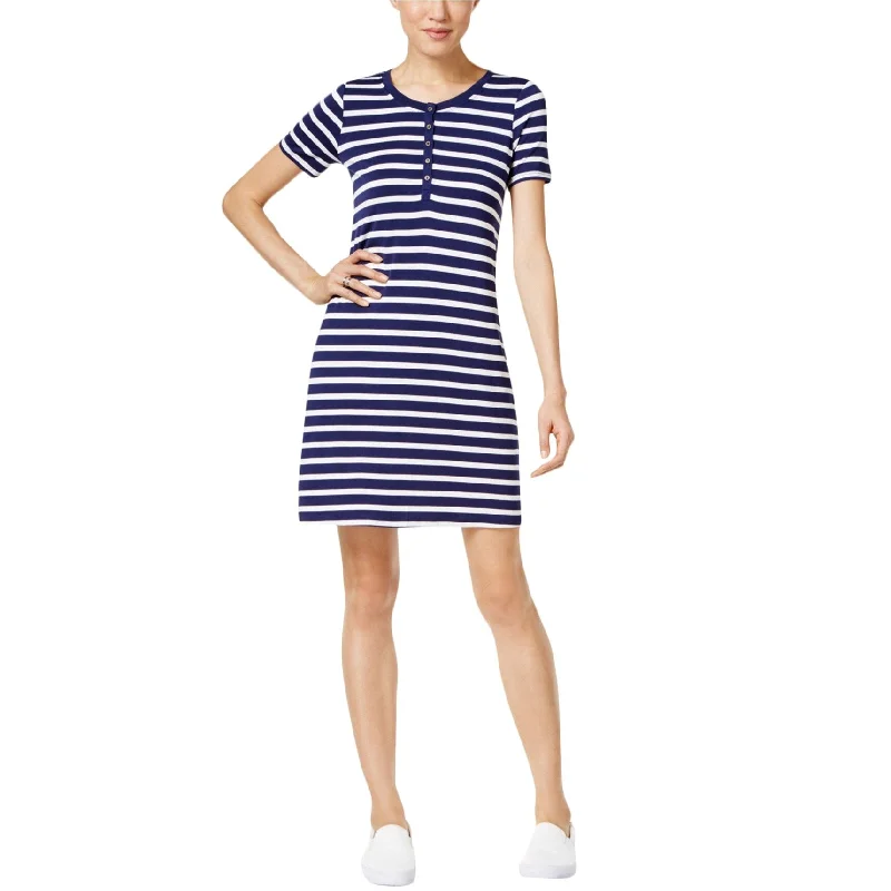 Women's Everyday Garments Dreamy Draping G.H. Bass & Co. Womens Striped Shirt Dress, Blue, XX-Large