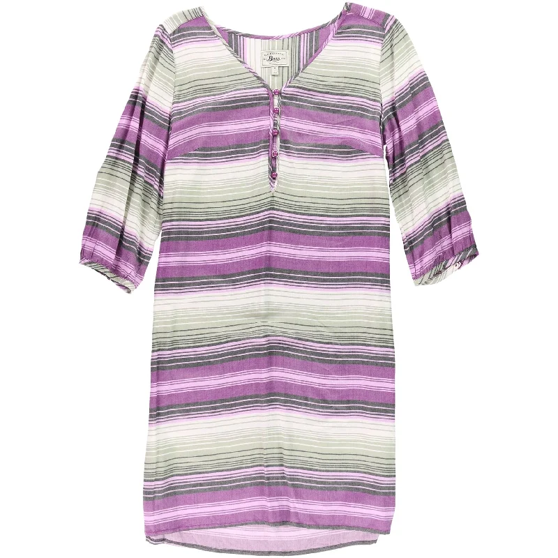 Vintage-Inspired Garments Discounts on Casual Weekend Styles G.H. Bass & Co. Womens Striped Shirt Dress, Purple, Medium